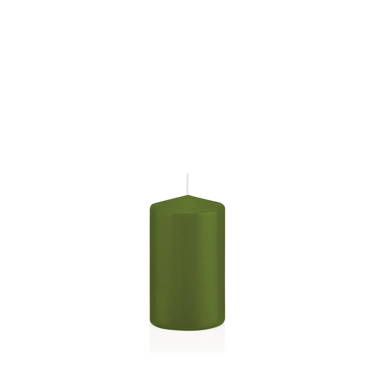 STUMPENKERZEN Olive Ø 58 x 100 mm, 16 Stück - Olivgrün, Paraffin (6/10cm) - Wiedemann Kerzen
