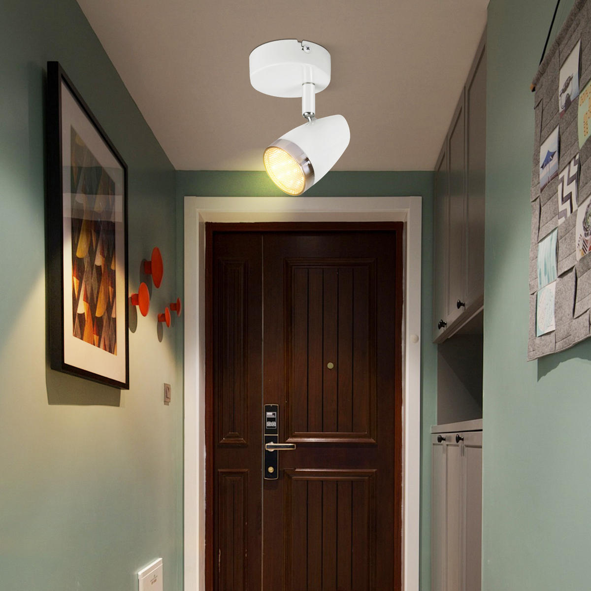 DECKENSTRAHLER Glanzar 13.5/5.6/8 cm - Weiß, Kunststoff (8/13.5/5.6cm) - ZMH