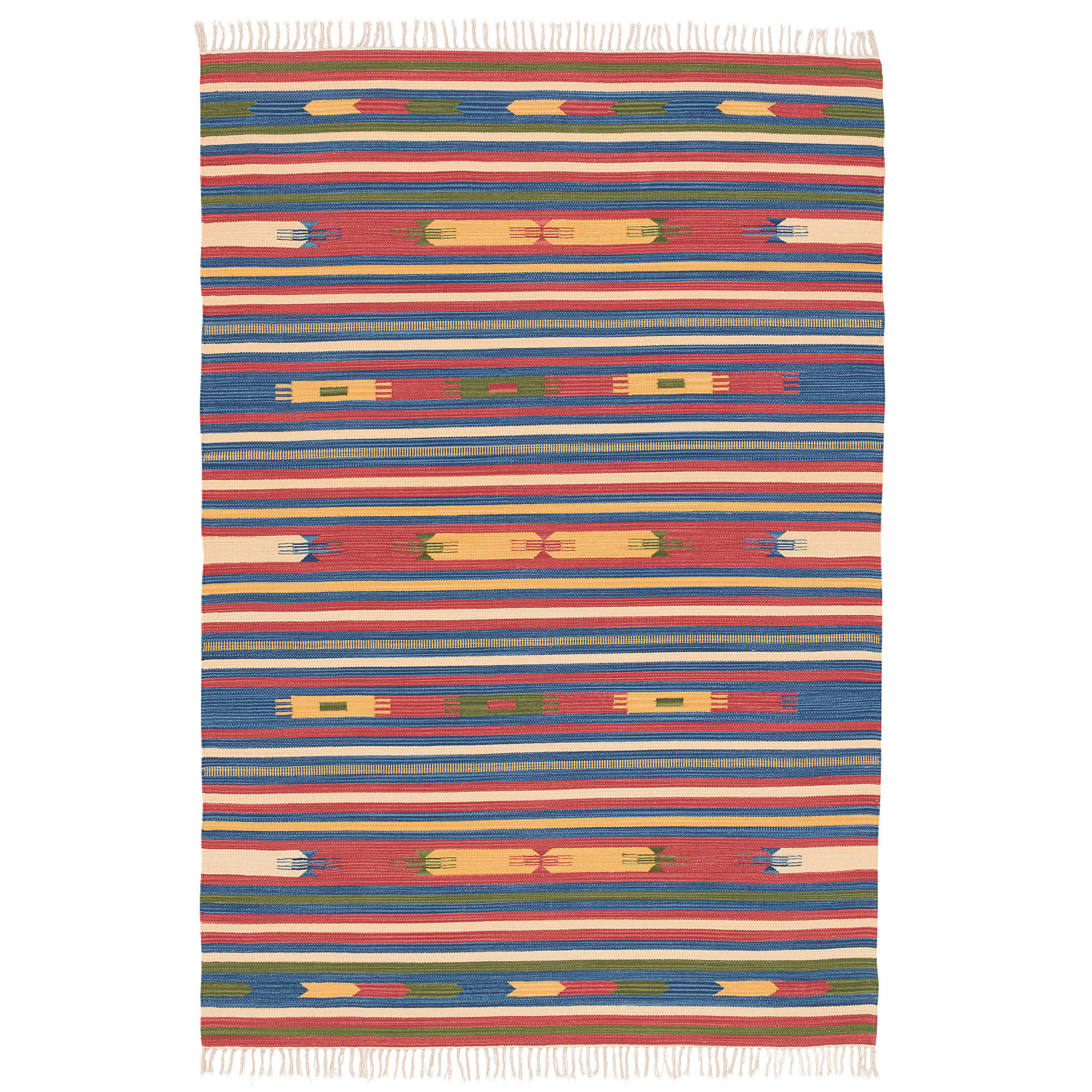 BAUMWOLLE NATUR KELIM TEPPICH LINA STRIPES - Multicolor, Textil (200/290cm) - Pergamon