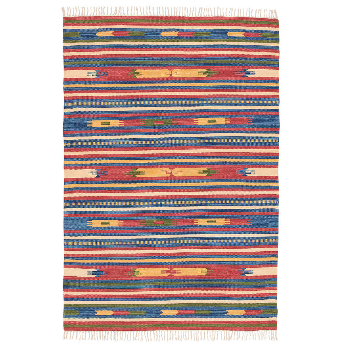 BAUMWOLLE NATUR KELIM TEPPICH LINA STRIPES - Multicolor, Textil (200/290cm) - Pergamon