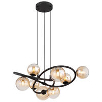 LED HÄNGELEUCHTE Tuberius Schwarz Orange - Orange, Glas (65/65/120cm) - Globo Lighting