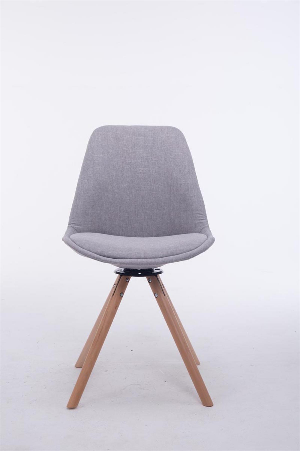 BESUCHERSTUHL Stoff grau - Eukalyptusholzfarben/Grau, Holz/Textil (48/84/56cm) - CLP