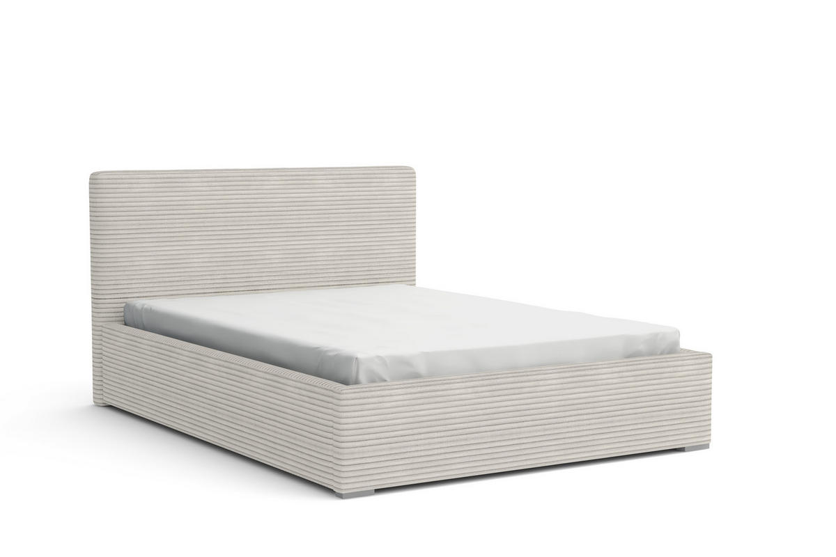POLSTERBETT SVEN 200/200 in Cord Ecru - Ecru, Holz/Holzwerkstoff (200/200cm) - Deine Möbel 24