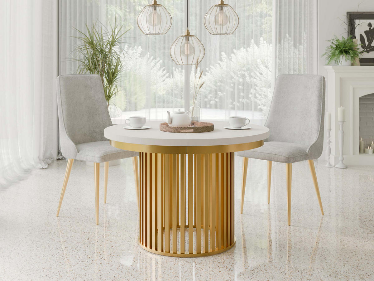 ESSTISCH ausziehbar Komo - Kaschmir/Goldfarben, Holz/Holzwerkstoff (100/100/76cm) - MIRJAN24