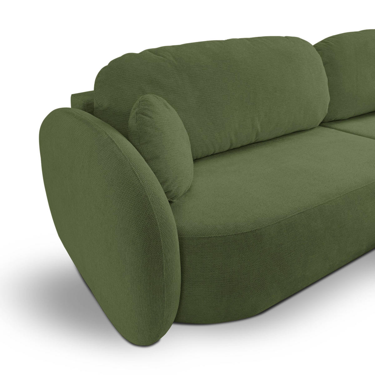 ECKSOFA Olena - Dunkelgrün (Aragon 39) - Olivgrün, Holzwerkstoff (248/174cm)