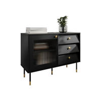 KOMMODE Valerio 100 - Goldfarben/Schwarz, Holzwerkstoff/Kunststoff (102/75/39cm) - MIRJAN24