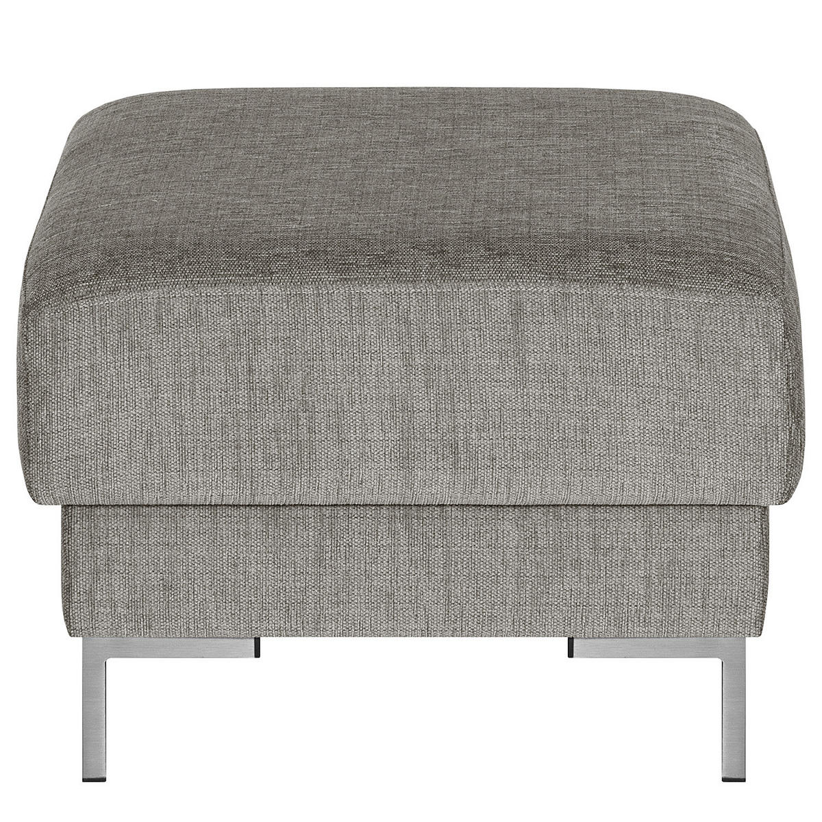 POLSTERHOCKER - Silberfarben/Hellgrau, Textil/Metall (80/44/61cm) - home24