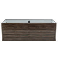 HOCHBEET 190/90/64 cm Walnussfarben mit offenem Boden - Walnussfarben, Metall (90/64/190cm) - Oxeza