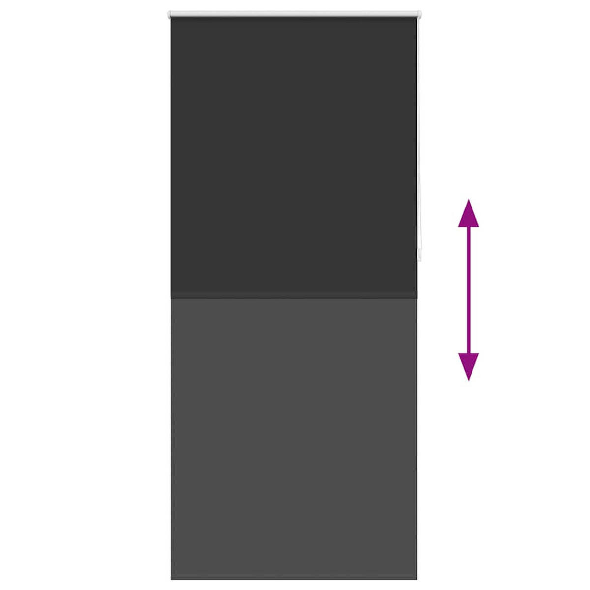 VERDUNKELUNGSROLLO 124,4/230 cm Stoffbreite 120 cm aus Polyester Schwarz - Schwarz, Textil (120/1/230cm) - vidaXL