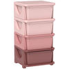AUFBEWAHRUNGSBOXEN für Kinder, 4 große Schubladen, Kunststoff, Rosa - Rosa, Kunststoff (37/76/37cm) - HOMCOM
