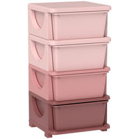AUFBEWAHRUNGSBOXEN für Kinder, 4 große Schubladen, Kunststoff, Rosa - Rosa, Kunststoff (37/76/37cm) - HOMCOM