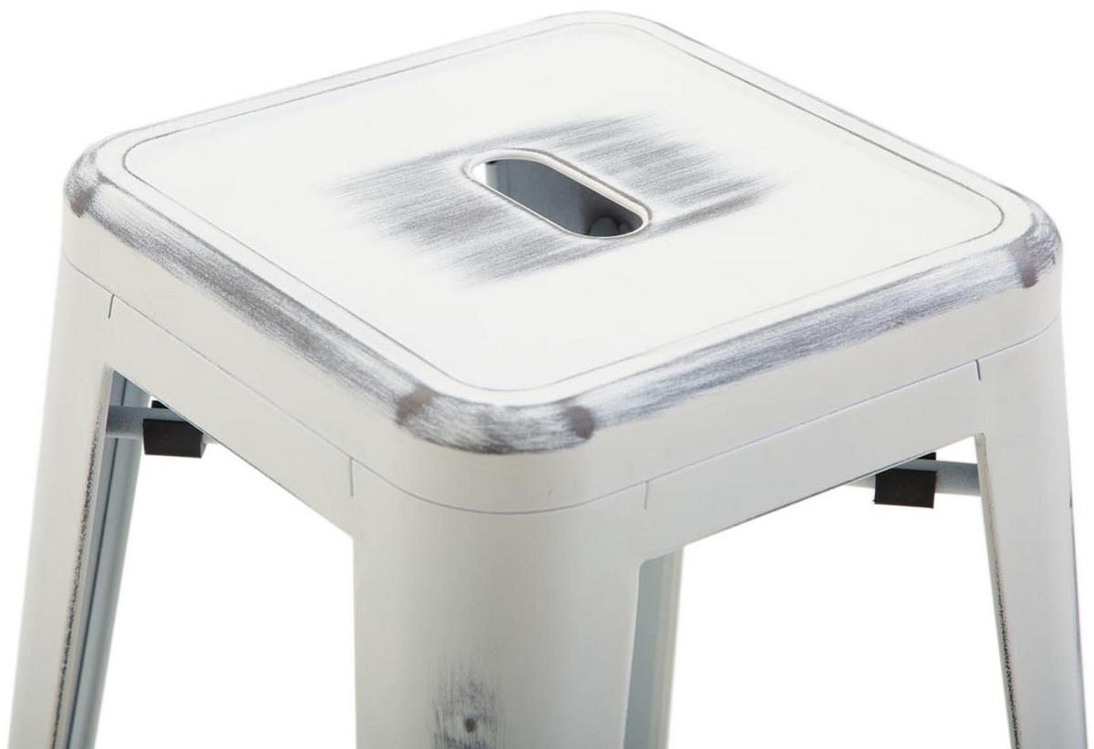 BARHOCKER MILAN Antik-Weiß Metall - Weiß, Metall (43/76/43cm) - DELUKE