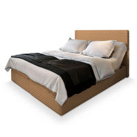 POSTEL BOXSPRING MILARA 160x200 cm, s matrací a úložným prostorem, hnědá - hnědá, kompozitní dřevo/textil (160/200cm) - MASSENO