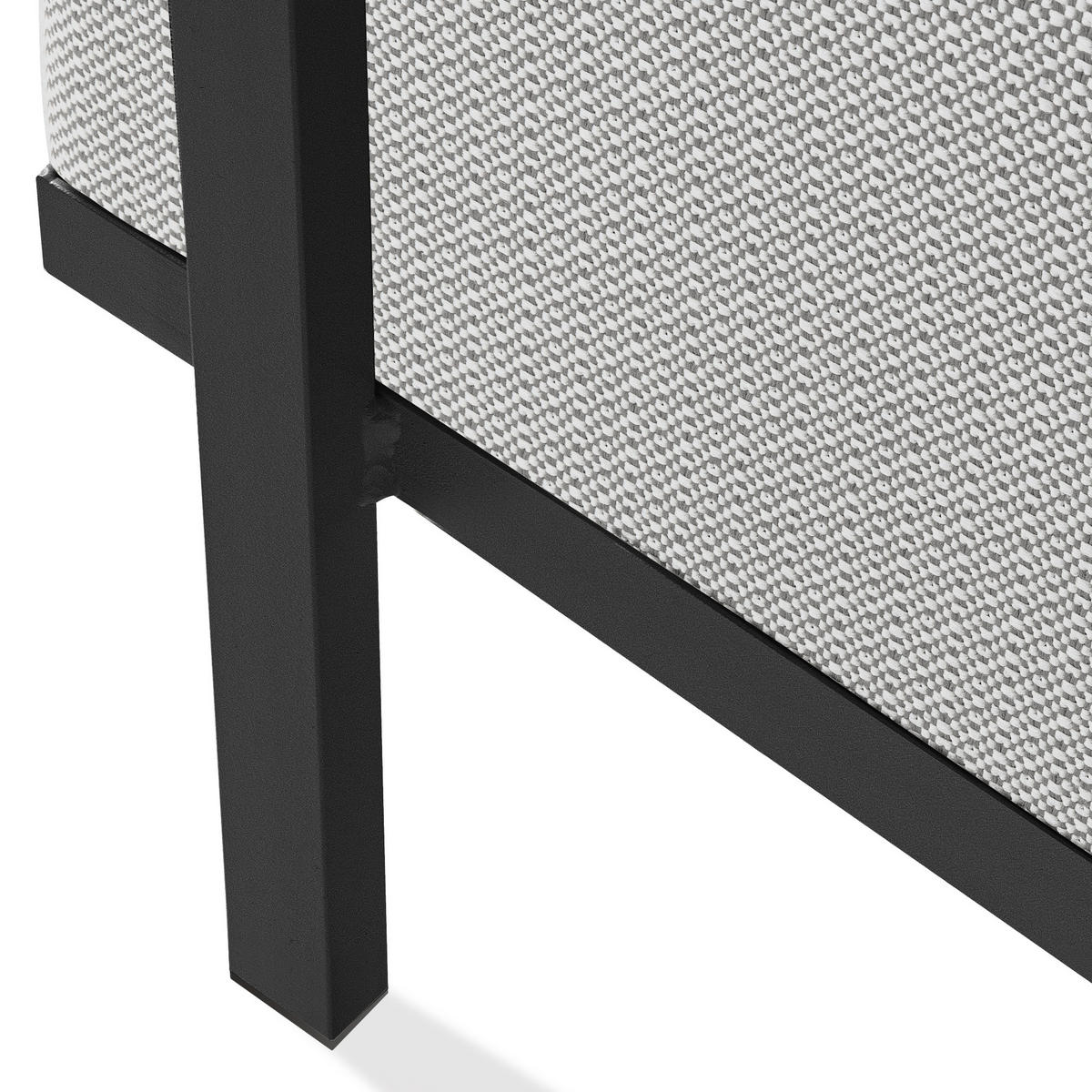 GARTENLOUNGE-HOCKER TRIGLO auf Metallfüßen, Modern, Dunkelgrau - Dunkelgrau/Weiß, Textil/Metall (69/44/54cm) - KONSIMO®