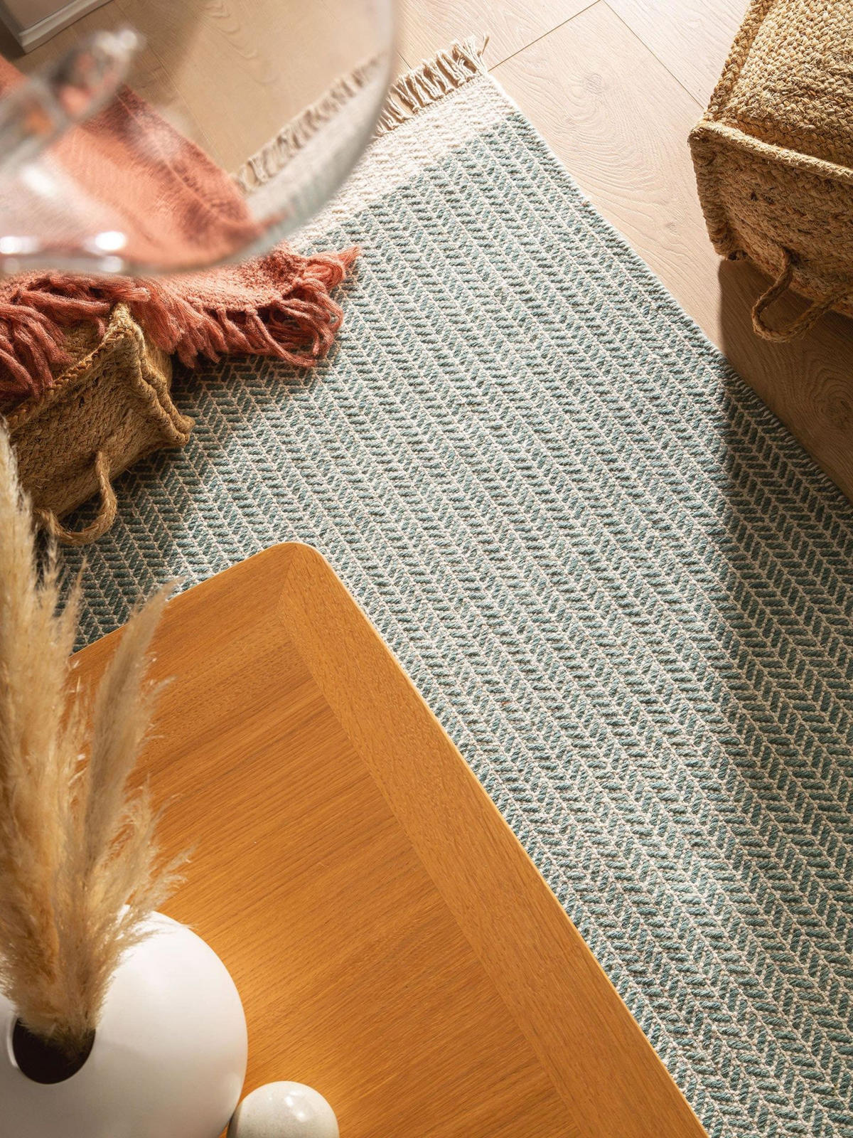 WOLLTEPPICH Kim Mint 160x230 cm - Mintgrün, Textil (160/1cm) - KUNSTLOFT