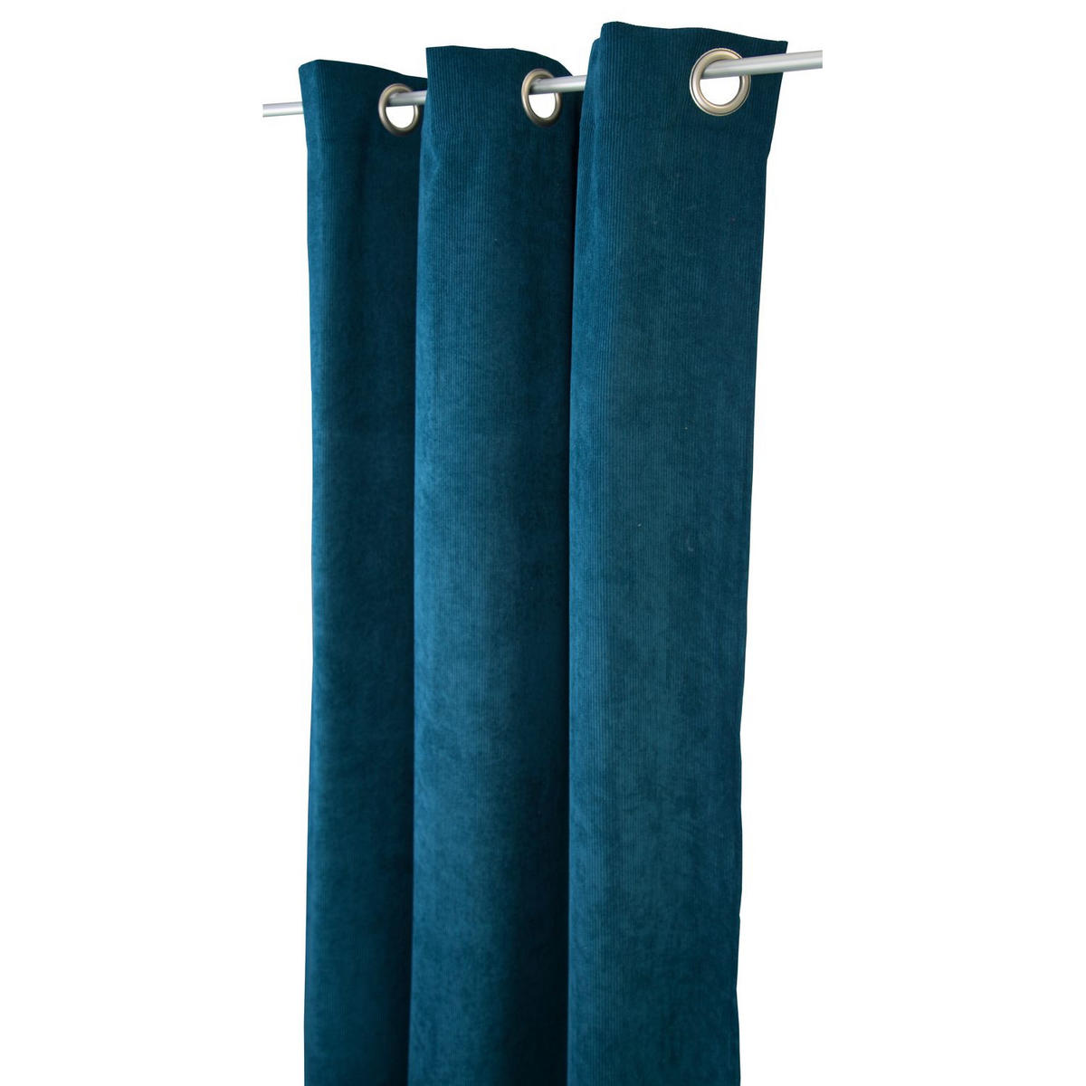 BLICKDICHTER ÖSENVORHANG CASUAL CORD - Petrol, Textil (140/0.5/245cm) - Tom Tailor