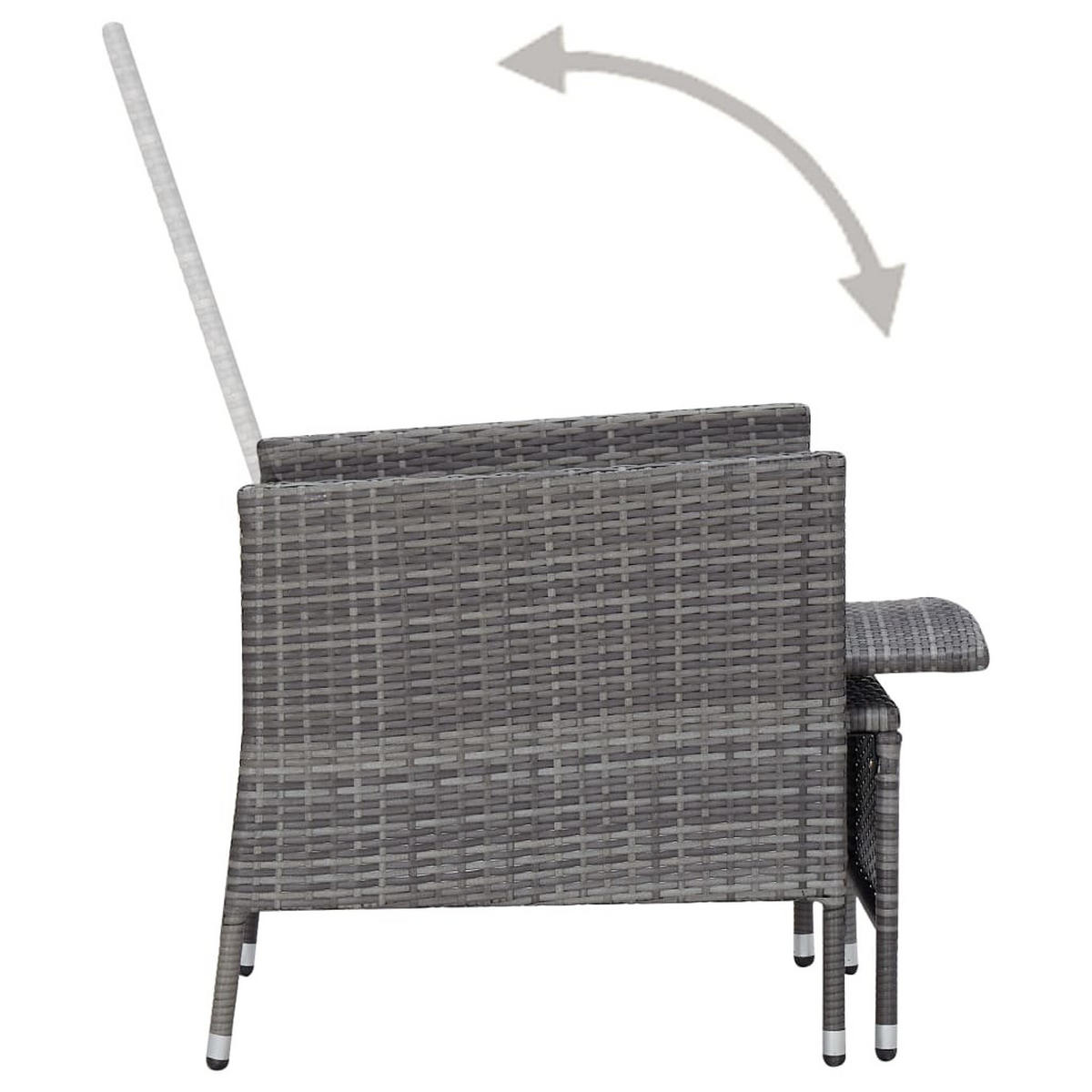 GARTEN-LOUNGE-SET 2-teilig Mit Kissen Poly Rattan Grau - Grau, Kunststoff - vidaXL