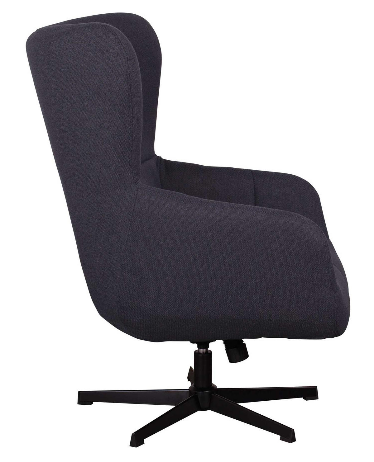OHRENSESSEL Sava inkl. Fußhocker - Blau/Schwarz, Textil/Metall (74/104/86cm) - Mr. Deko