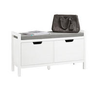 SCHUHBANK Weiß - Weiß, Holzwerkstoff (91/50/30cm) - SoBuy