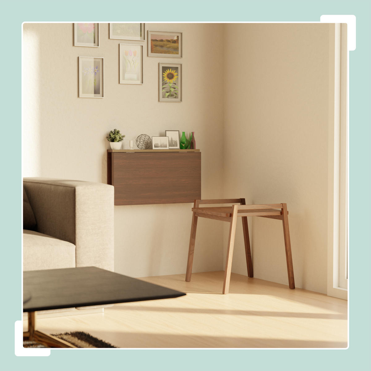 WAND-KLAPPTISCH - Dunkelbraun, Holz (40/60/27cm) - Relaxdays