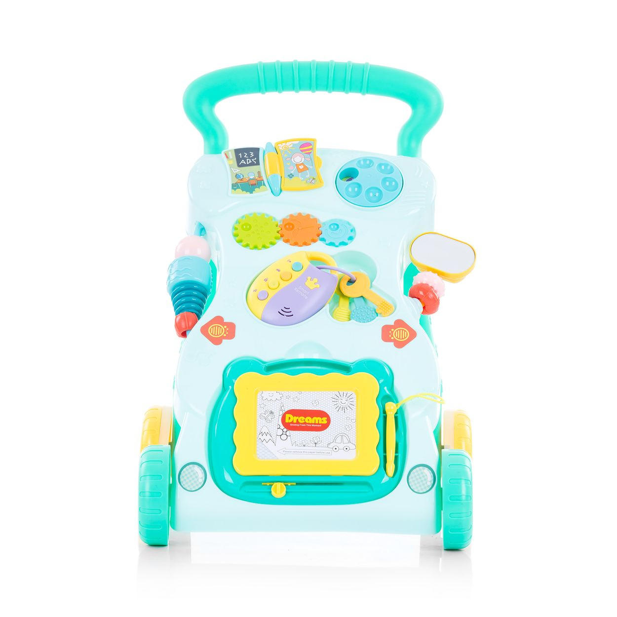 LAUFHILFE Funny grün Spielcenter, Melodien und Geräusche, Zeichenbrett - Grün, Kunststoff (34/46/42cm) - Chipolino