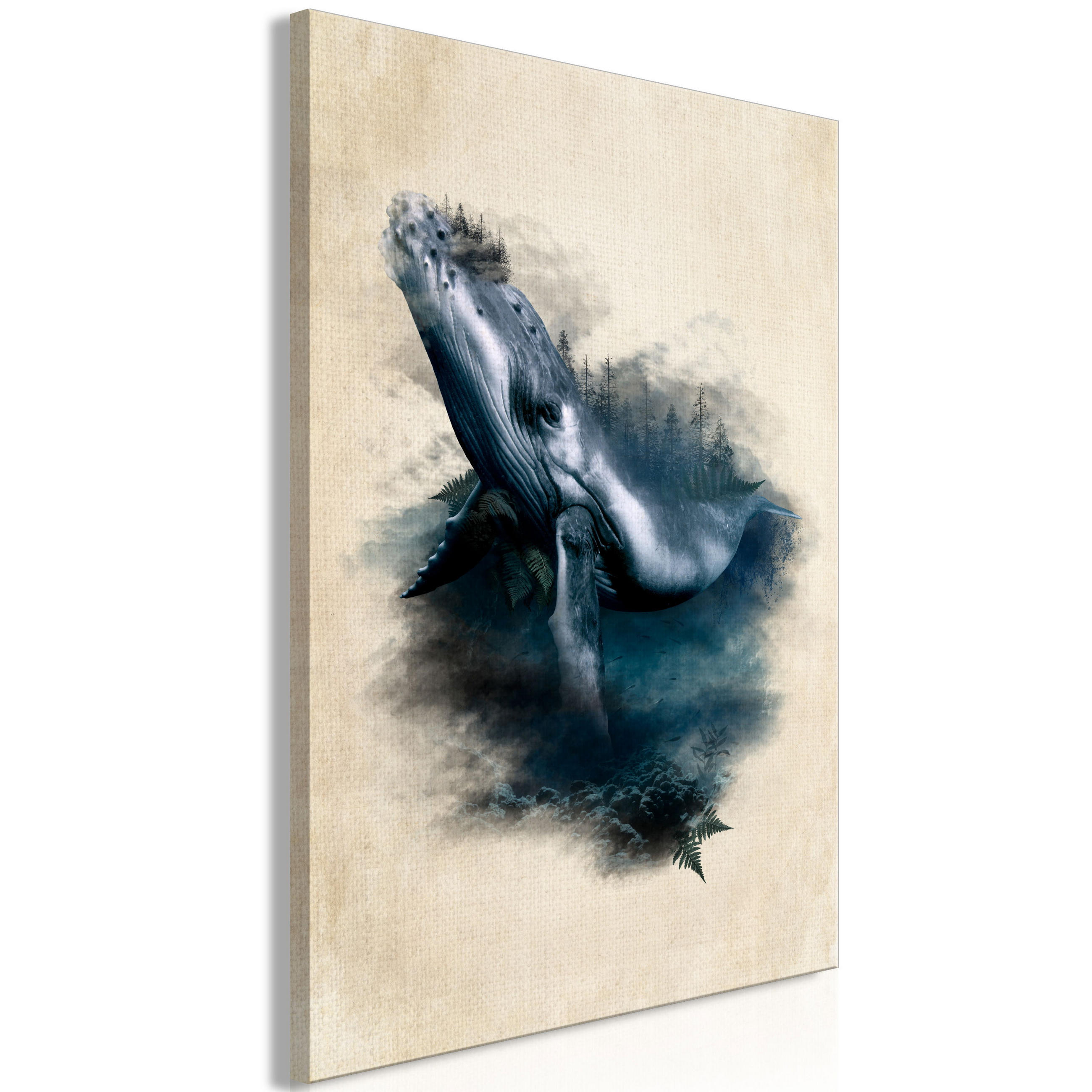 KUNSTDRUCK Braun 40/60 cm - Braun/Grün, Textil (40/60cm) - KUNSTLOFT