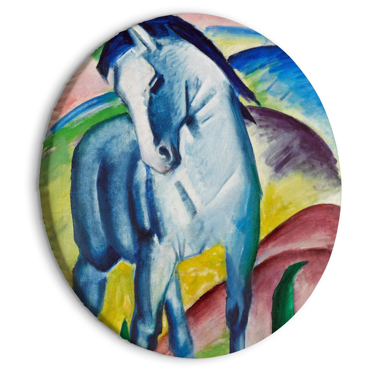 RUNDES BILD Blau 40/40 cm - Blau/Multicolor, Textil (40/40cm) - KUNSTLOFT