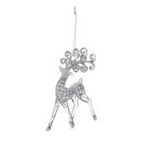 CHRISTBAUMANHÄNGER Santa Lila Silber10x3x16 cm Kunststoff - Silberfarben, Kunststoff (3/16/10cm) - Mondex