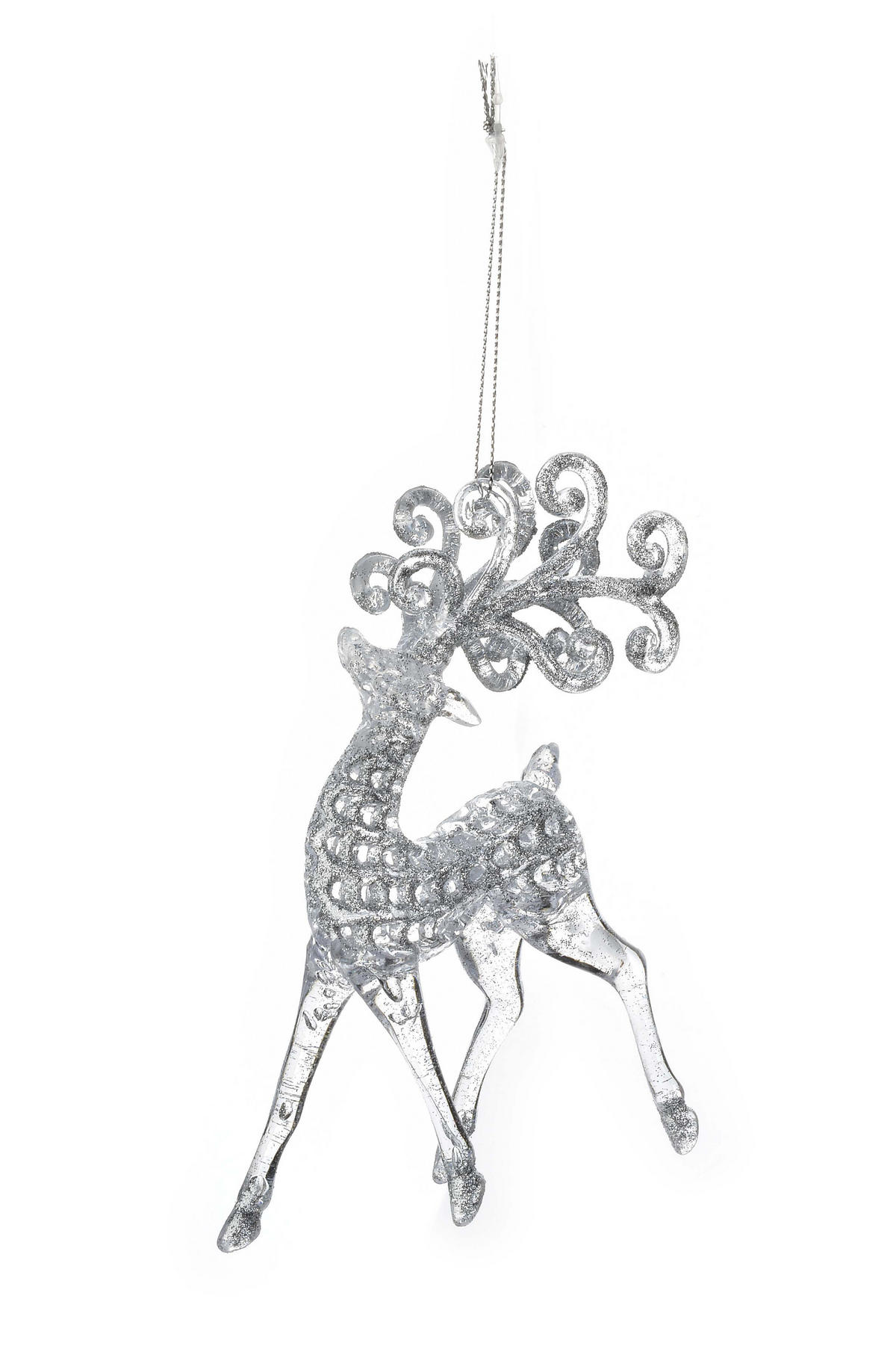 CHRISTBAUMANHÄNGER Santa Lila Silber10x3x16 cm Kunststoff - Silberfarben, Kunststoff (3/16/10cm) - Mondex
