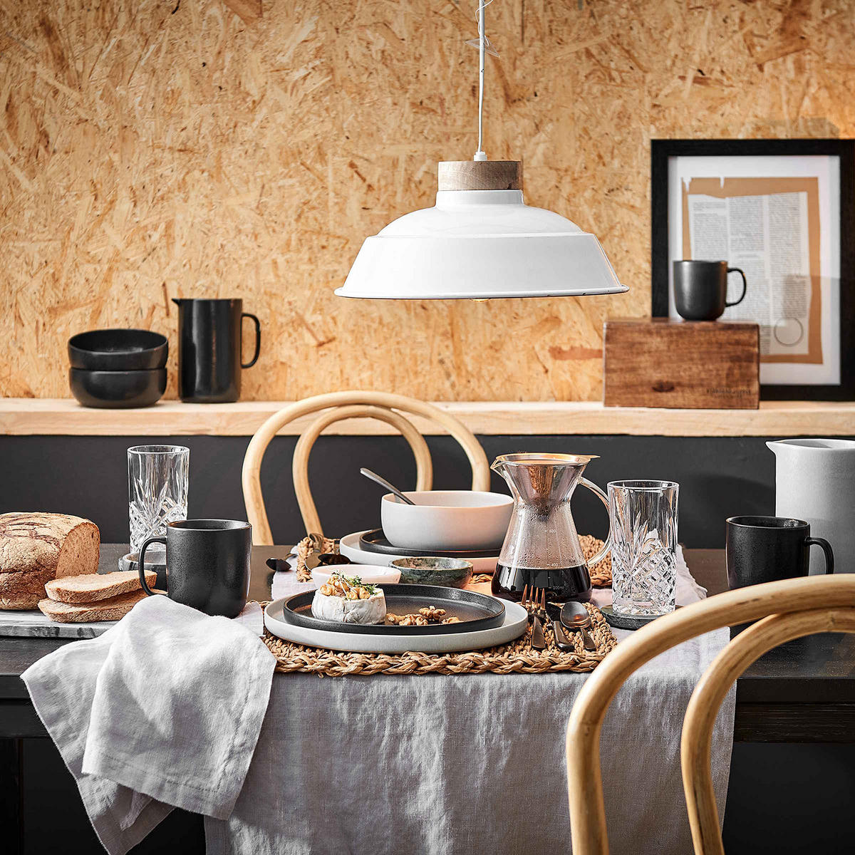 GESCHIRR-SET (16-teilig) Casa Nova - Schwarz, Keramik (27/1/27cm) - BUTLERS
