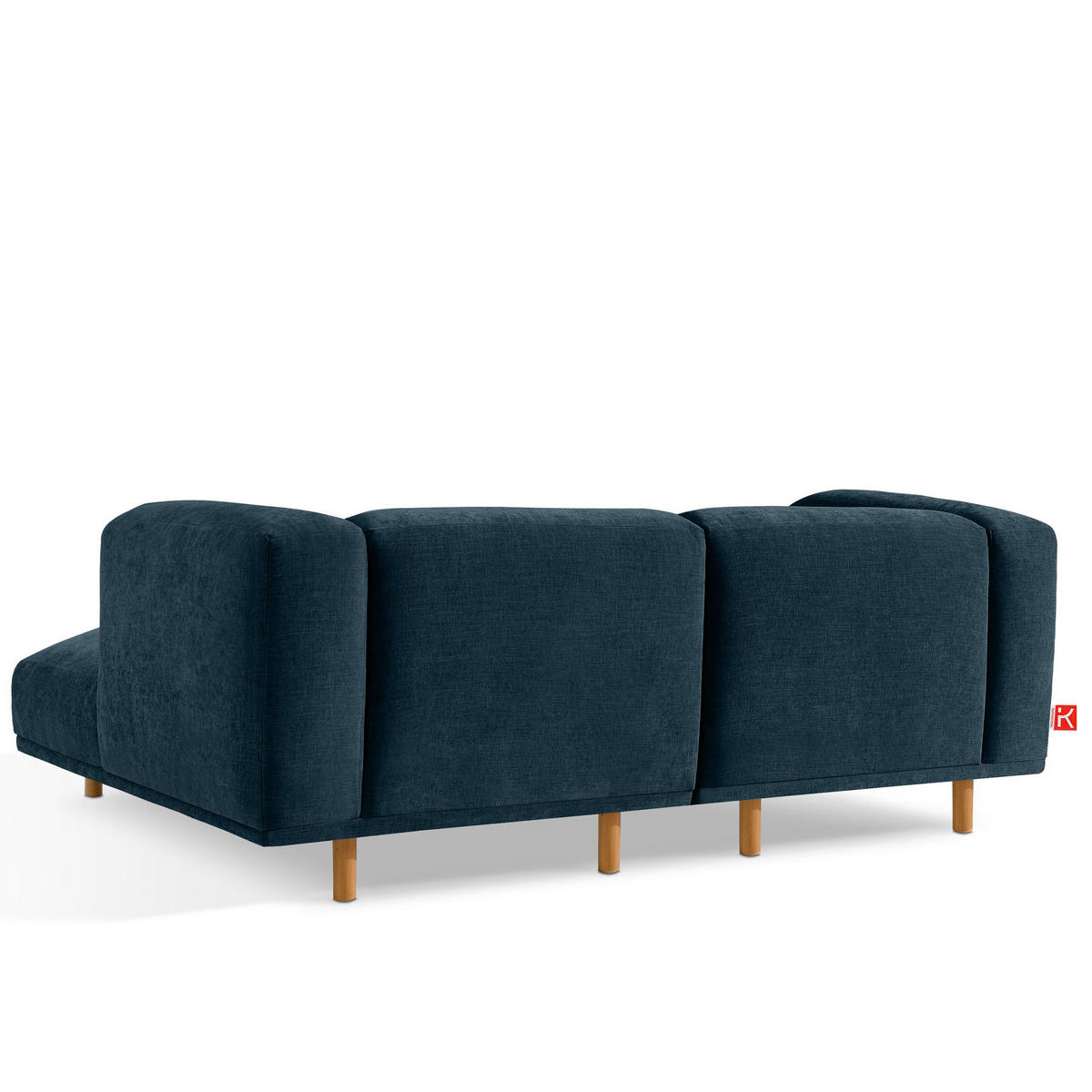 ECKSOFA-RECHTS FOSERO, Chenille-Stoff - Buchefarben/Petrol, Holz/Holzwerkstoff (204/155cm) - KONSIMO®