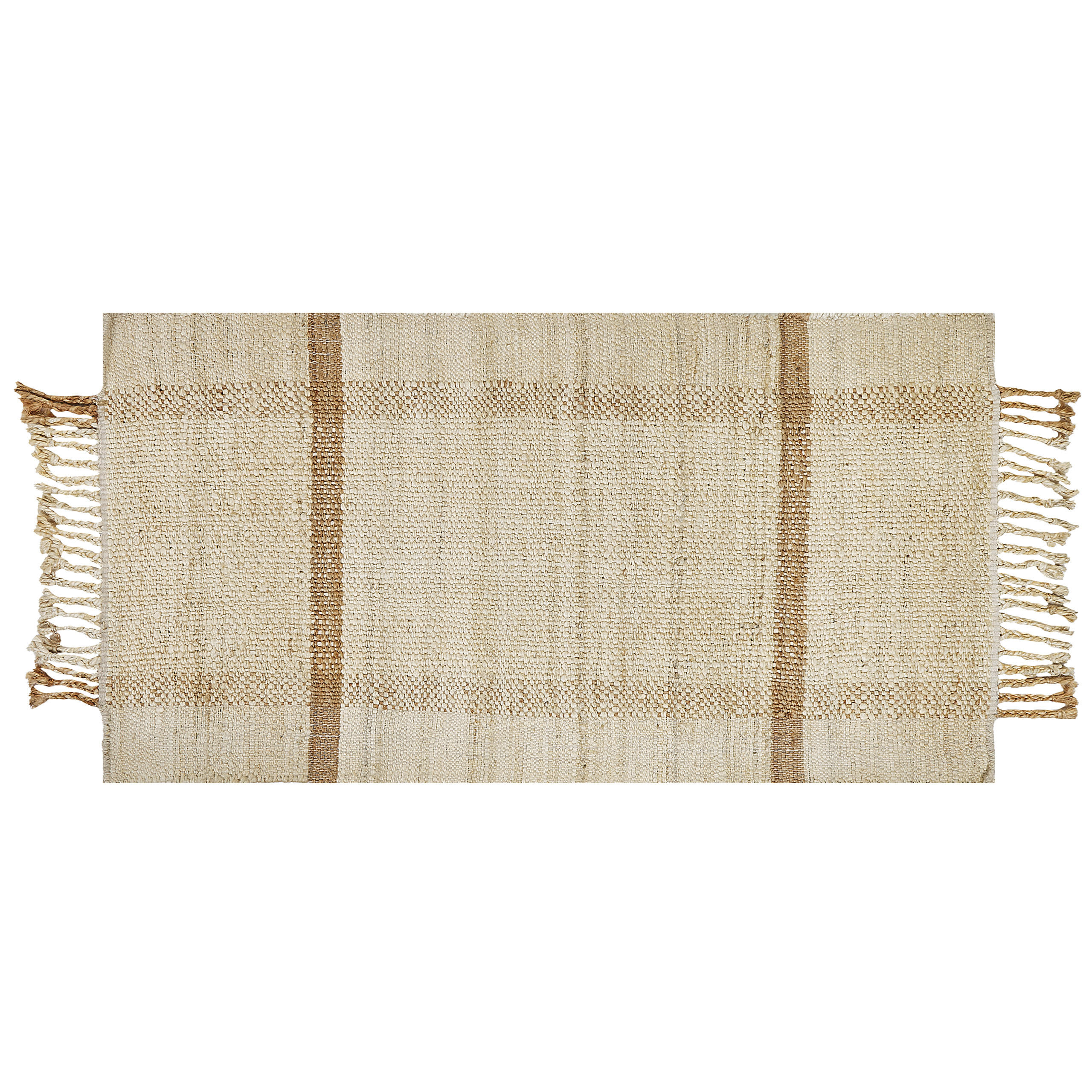 TEPPICH geflochten Yelmez 150/80 cm - Beige, Naturmaterialien (80/150cm) - Beliani