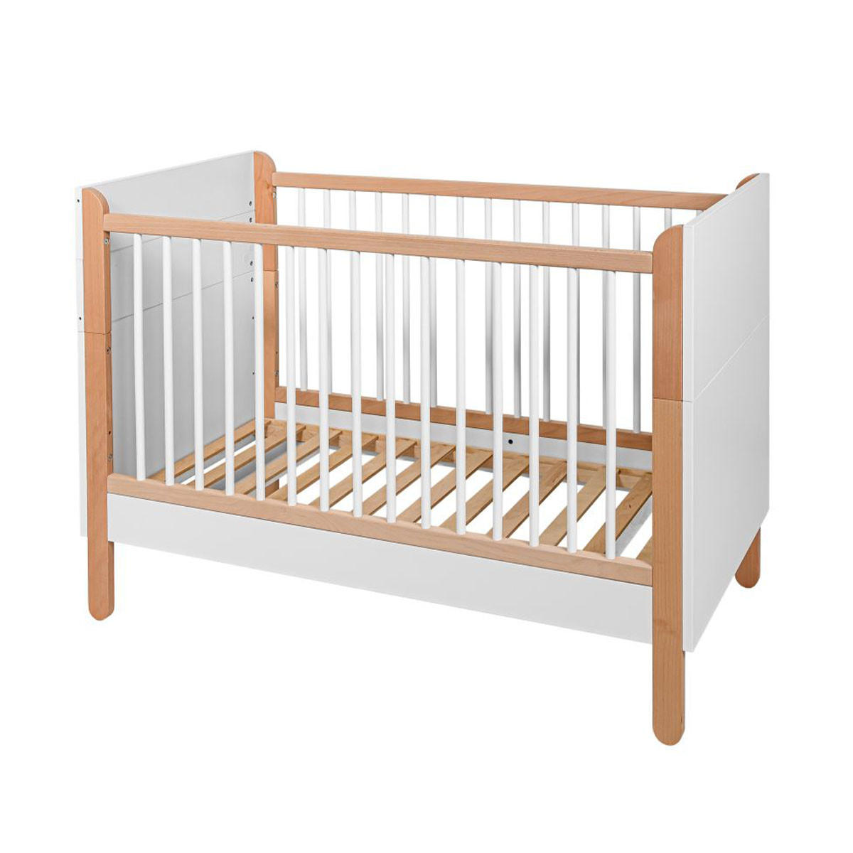 GITTERBETT 60/120 Laurie Weiß und Holz - Weiß, Holzwerkstoff (60/120cm) - Petits-meubles