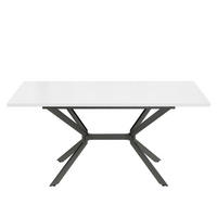 ESSTISCH 160/75/80 cm weiß mit höhenverstellbaren Metallbeinen - Weiß, Holzwerkstoff (160/75/80cm) - OKWISH