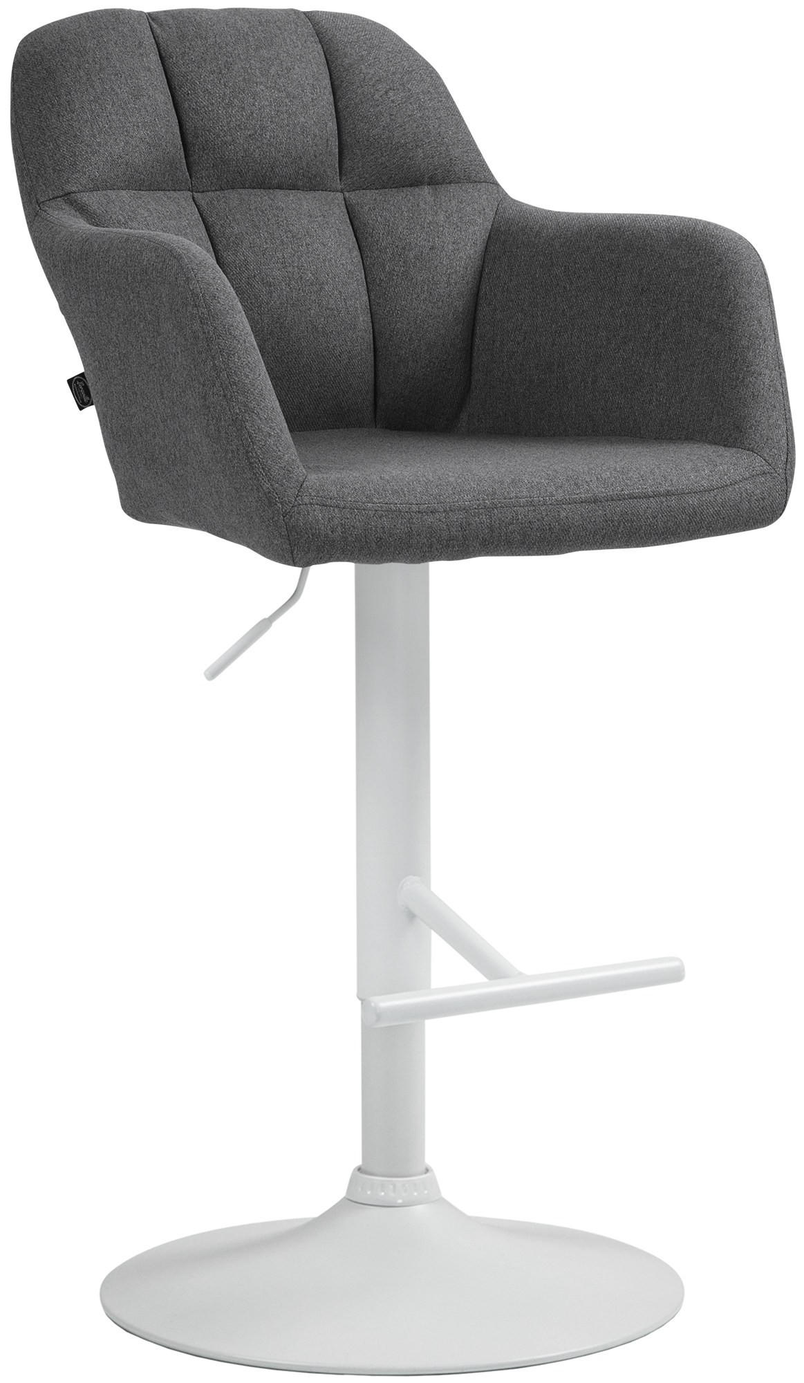 BARHOCKER Stoff dunkelgrau - Dunkelgrau/Weiß, Textil (57/97/59cm) - CLP