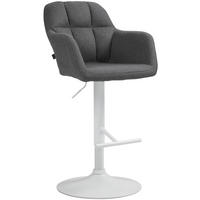 BARHOCKER Stoff dunkelgrau - Dunkelgrau/Weiß, Textil (57/97/59cm) - CLP