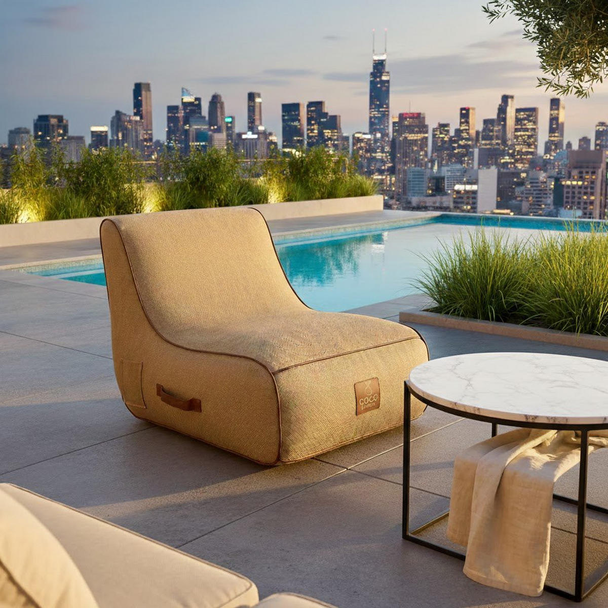 LOUNGESESSEL RIVIERA Beige - Beige, Kunststoff/Textil (75/75/75cm) - Coco Lounge