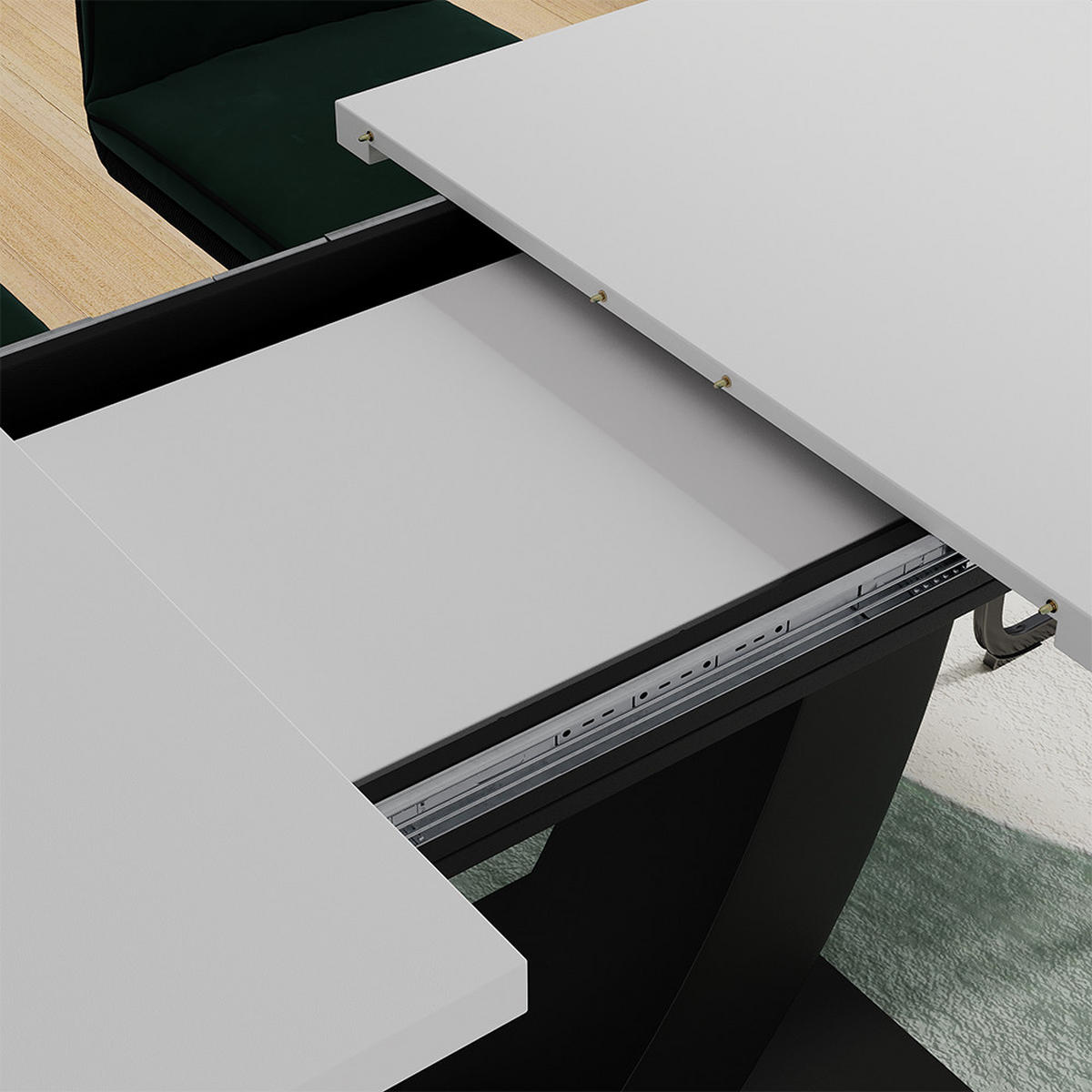 JEDÁLENSKÝ STÔL Fenaro Biela/čierna - čierna/biela, kompozitné drevo (80/120/77.4cm) - Vicco