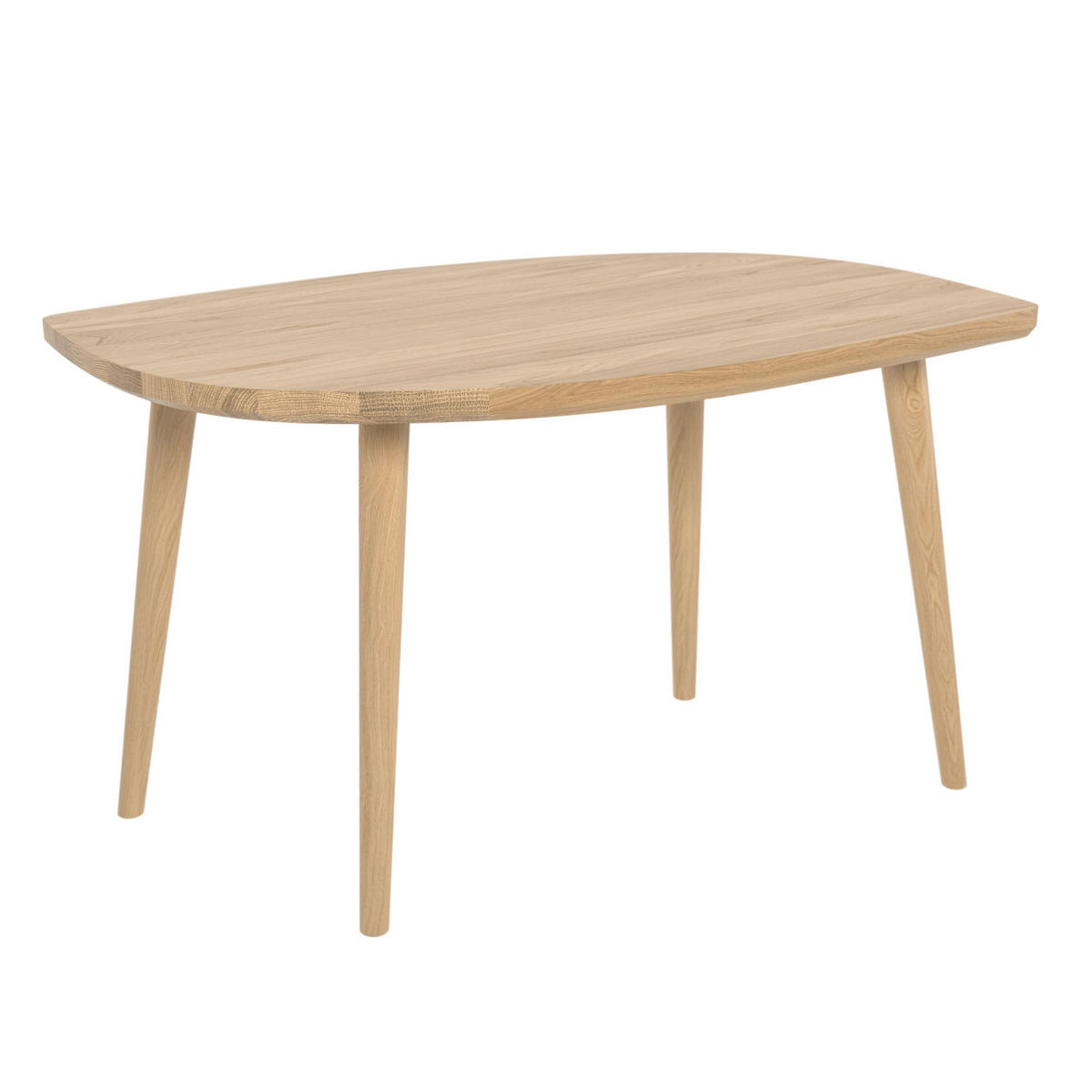 COUCHTISCH Tröpfchen P3, Massivholz, Eiche, tropfenförmige Platte, 100 cm - Eichefarben, Eichenholz/Holz (62.2/100/50cm) - Onemarket