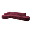 ECKSOFA Ottomane Links LIVO-L2 - 337x173x79,5 cm Bordeauxrot - Bordeaux, Holzwerkstoff/Textil (337/173cm) - ALTDECOR