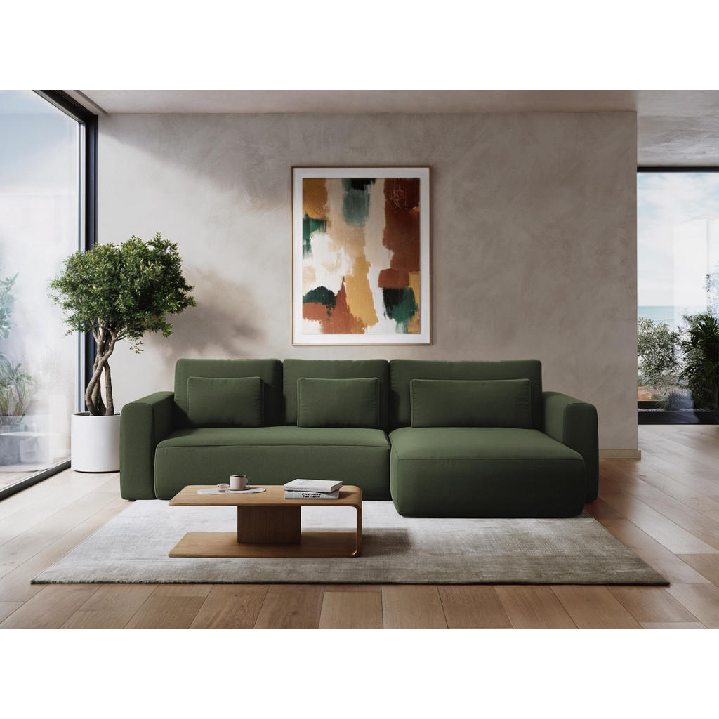 Thumbnail - Makamii Pouf, Dunkelgrün, Textil, 1-Sitzer, Füllung: Schaumstoff, 102x40x62 cm, Made in EU, Wohnzimmer, Hocker, Sitzhock...