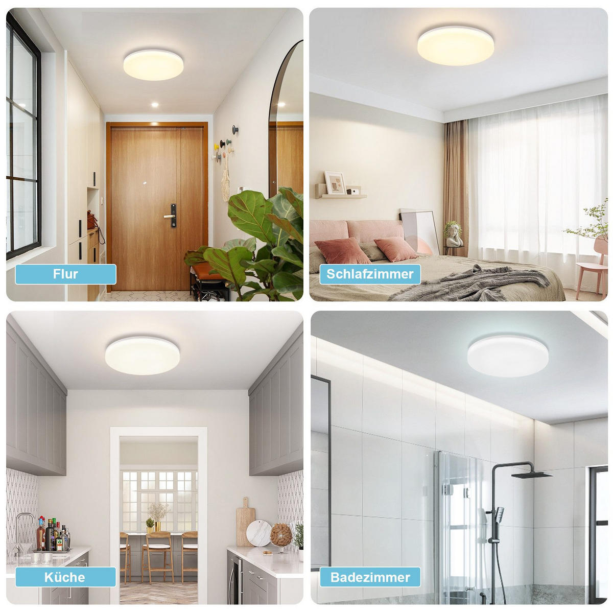 LED-DECKENLEUCHTE Lytle 22/22/4.8cm - Weiß, Kunststoff (22/22/4.8cm) - Nettlife