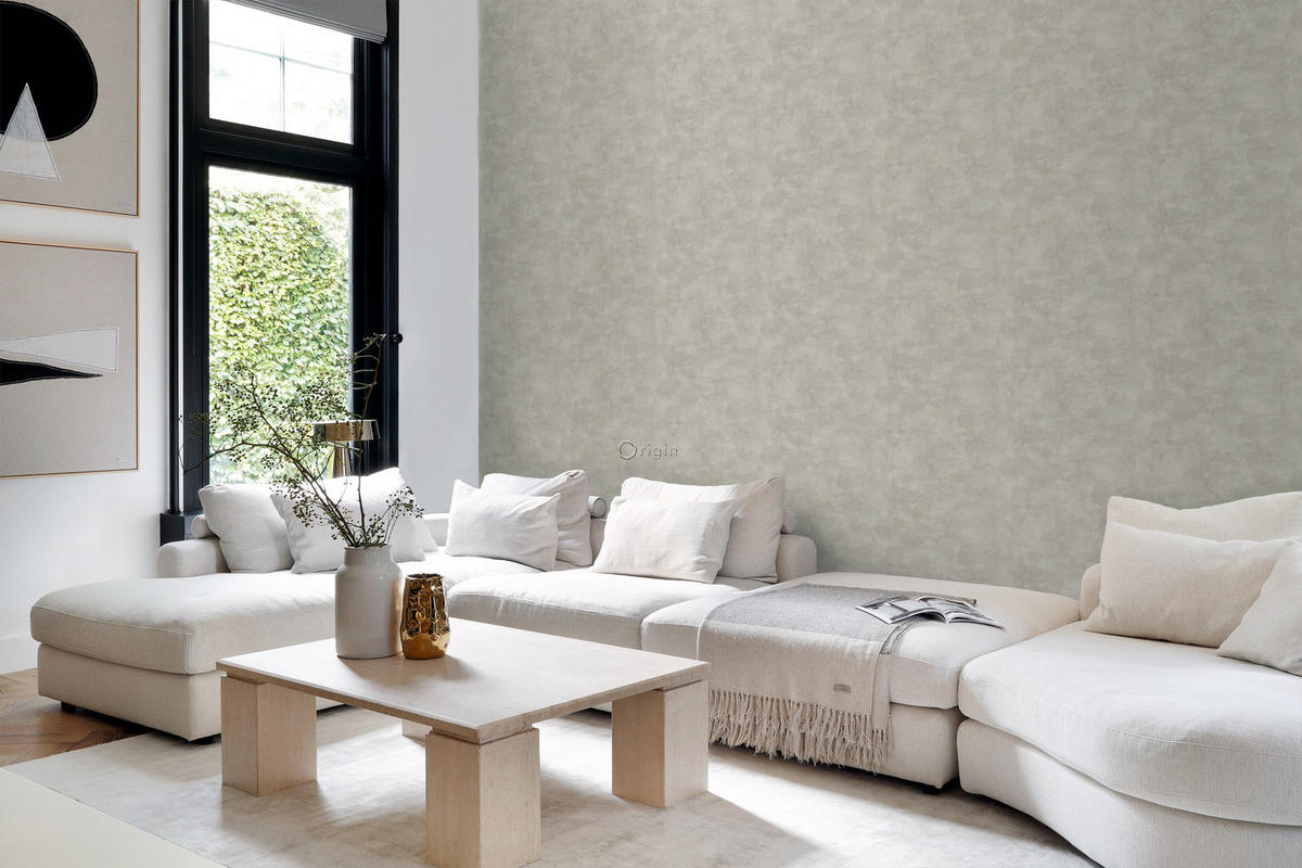 TAPETE Betonoptik 53 cm x 10.05 m - Grau, Papier (53/1000cm) - Origin Wallcoverings