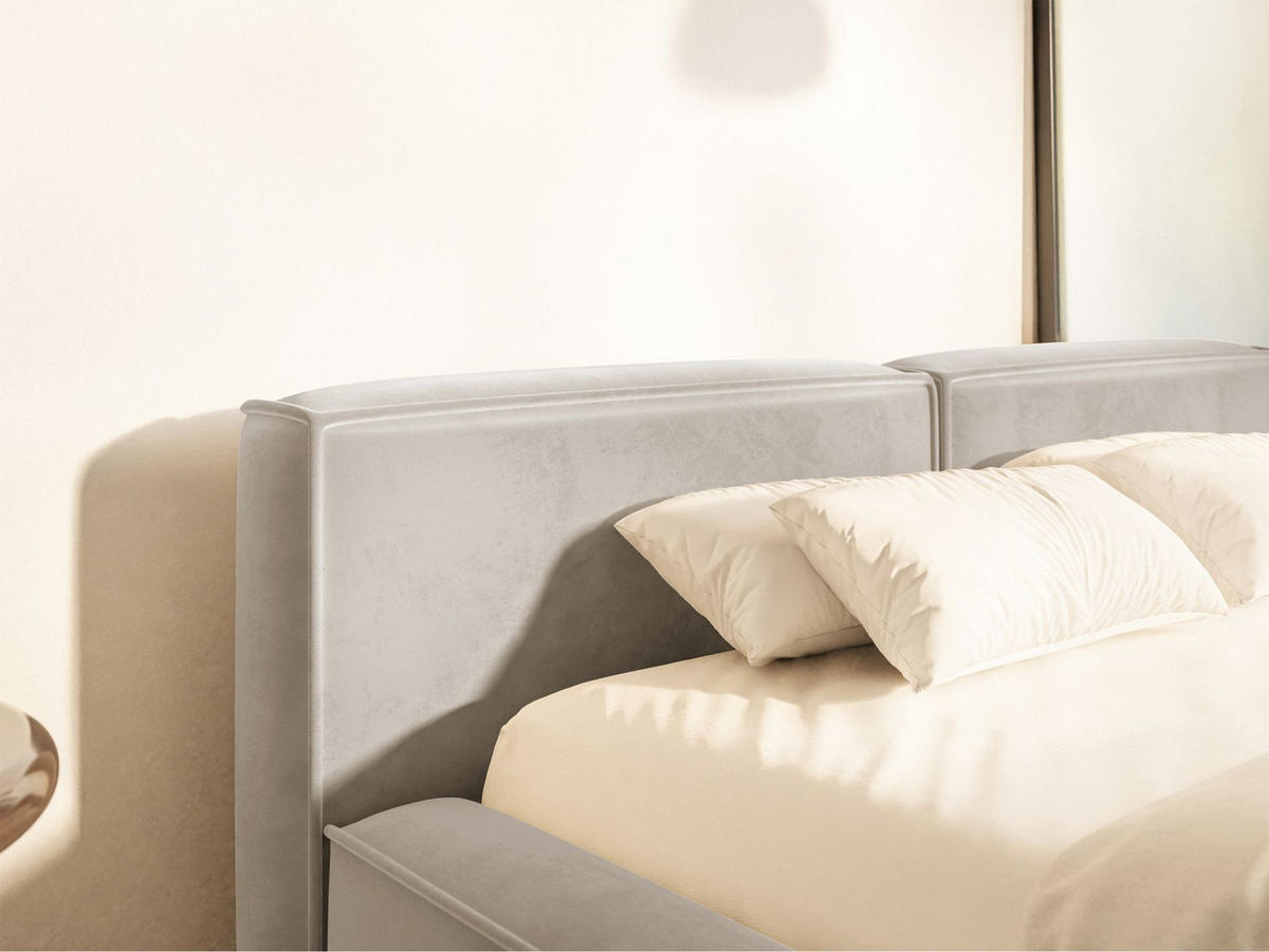 POLSTERBETT Tilves Slim Greige 200x200 cm - Taupe/Schwarz, Kunststoff/Textil (200/200cm) - Selsey