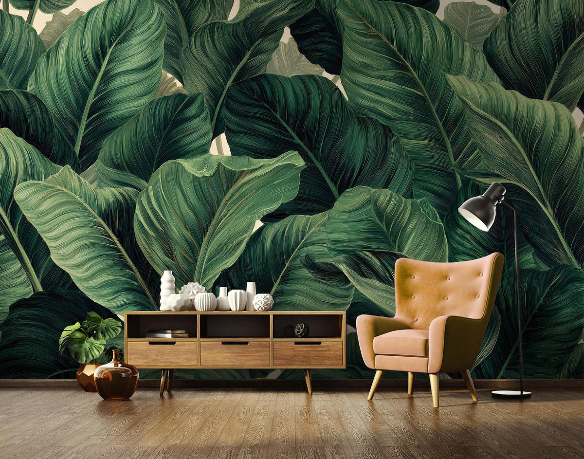 FOTOTAPETE Blätter Dschungel Grün 300x210 cm - Multicolor, Papier (300/210cm) - Wallarena