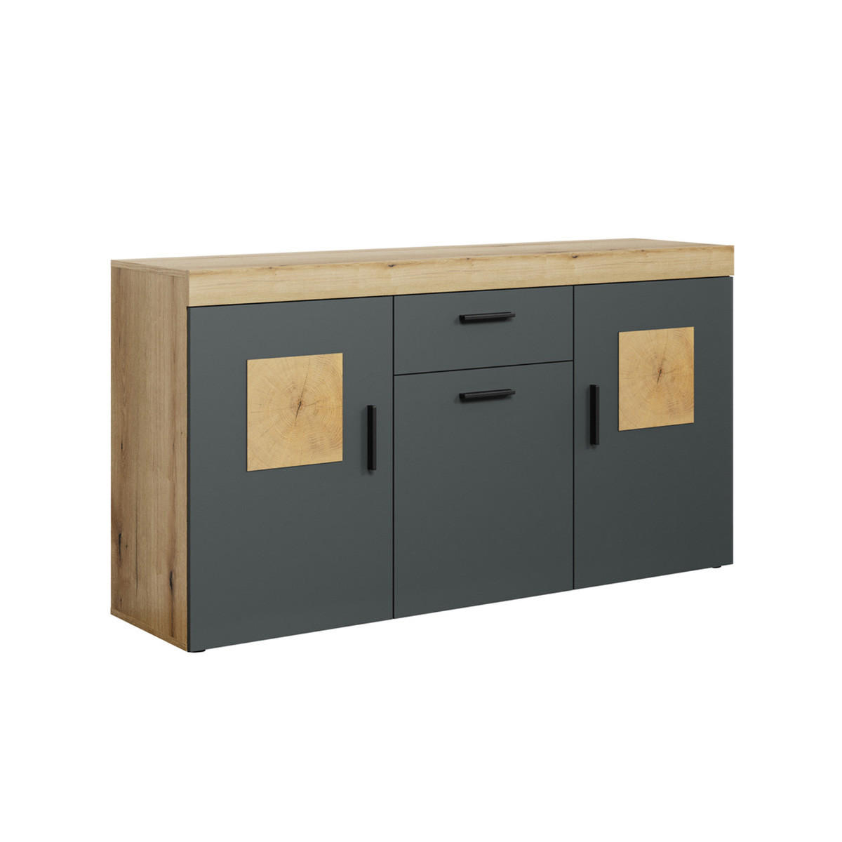 SIDEBOARD Tyler Anthrazit - Anthrazit, Holzwerkstoff (160/86/42cm) - Trendteam