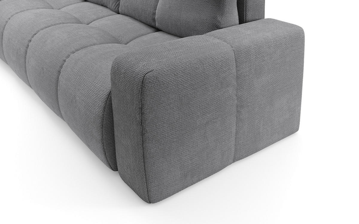 BETTSOFA DUCA Grau Jersey- Stoff mit Schlaffunktion - Grau, Holz (259/90/99cm) - MASSENO