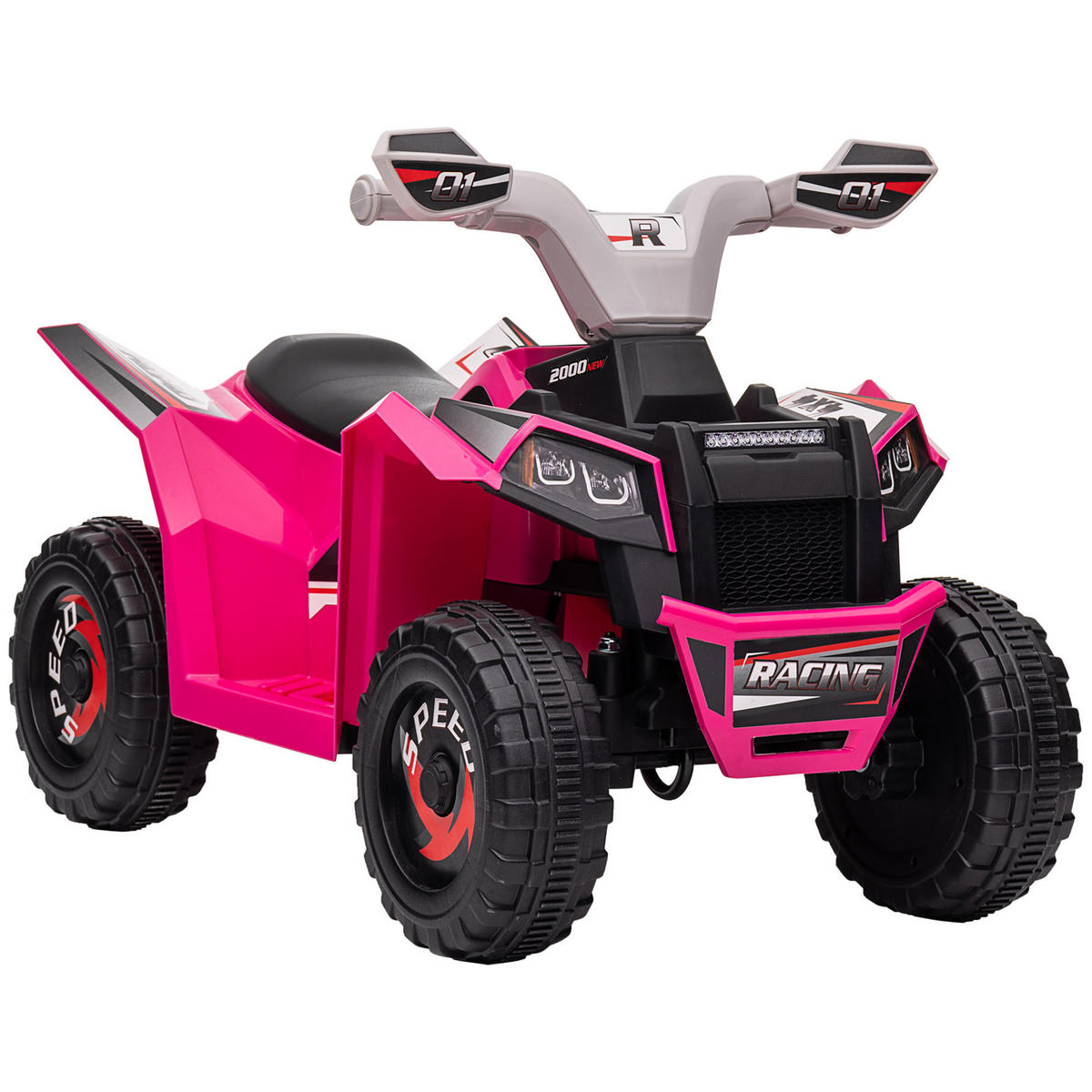 MINI ELEKTRO-QUAD KINDER, Blau/Rosa/Weiß, Kunststoff+ Metall - Rosa, Metall (70/41.5/48.5cm) - HOMCOM