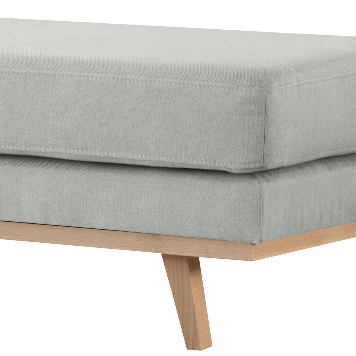 HOCKERBANK - Buchefarben/Grau, Buchenholz/Textil (180/43/81cm) - home24