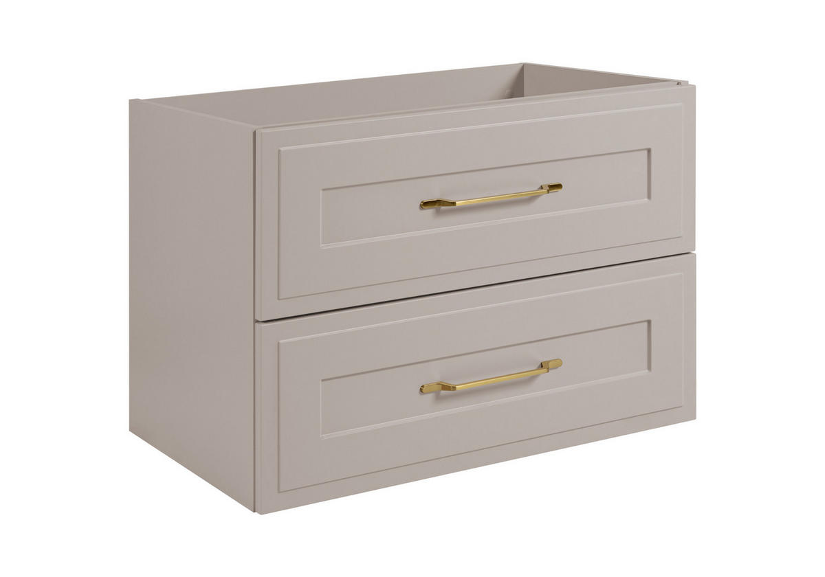 WASCHBECKENUNTERSCHRANK im klassischen Stil, Kaschmir, 80 x 57 x 46 cm - Beige/Goldfarben, Holzwerkstoff (80/57/46cm) - 3XE LIVING